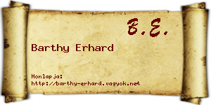 Barthy Erhard névjegykártya
